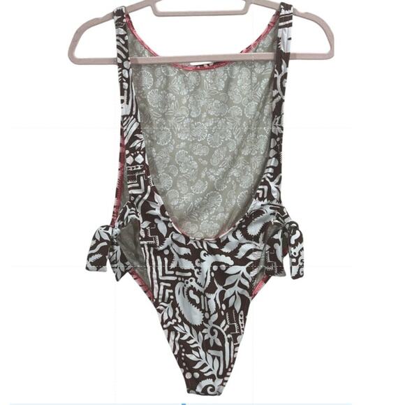 New Free People free-est The Pamela Printed One-Piece Swimsuit $178 XL Brown - Picture 7 of 8